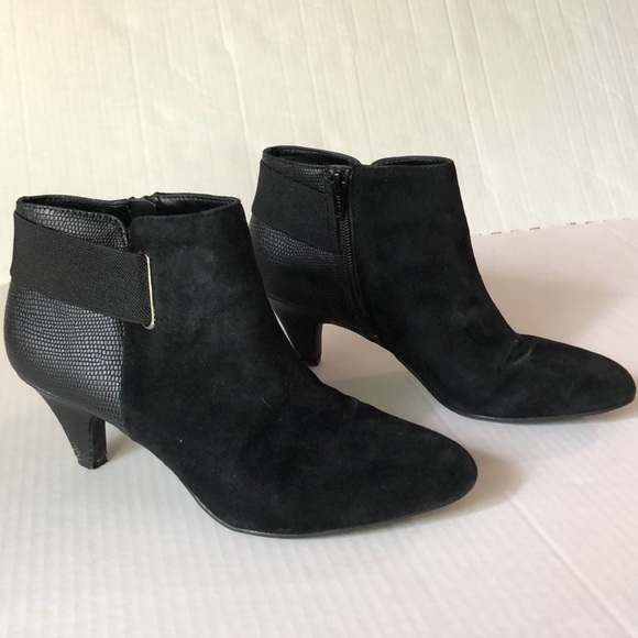 Alfani Shoes - Alfani Ankle Booties Black Leather/Suede SZ 7M